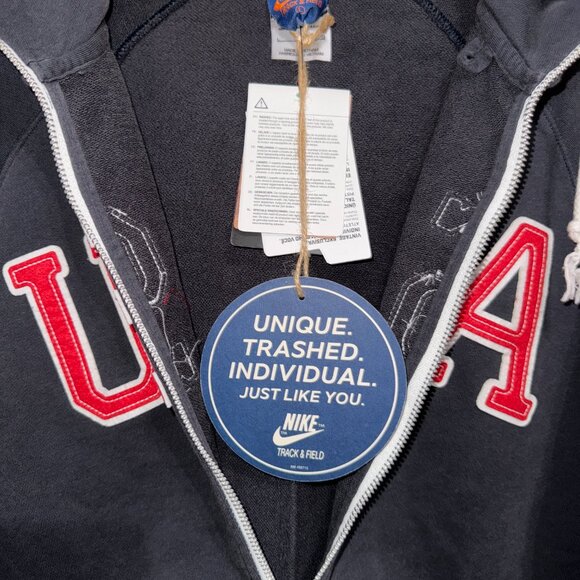 Vintage Nike Track and Field Team USA Olympic Full Zip Hoodie Men's M 452148-473 - Picture 13 of 15